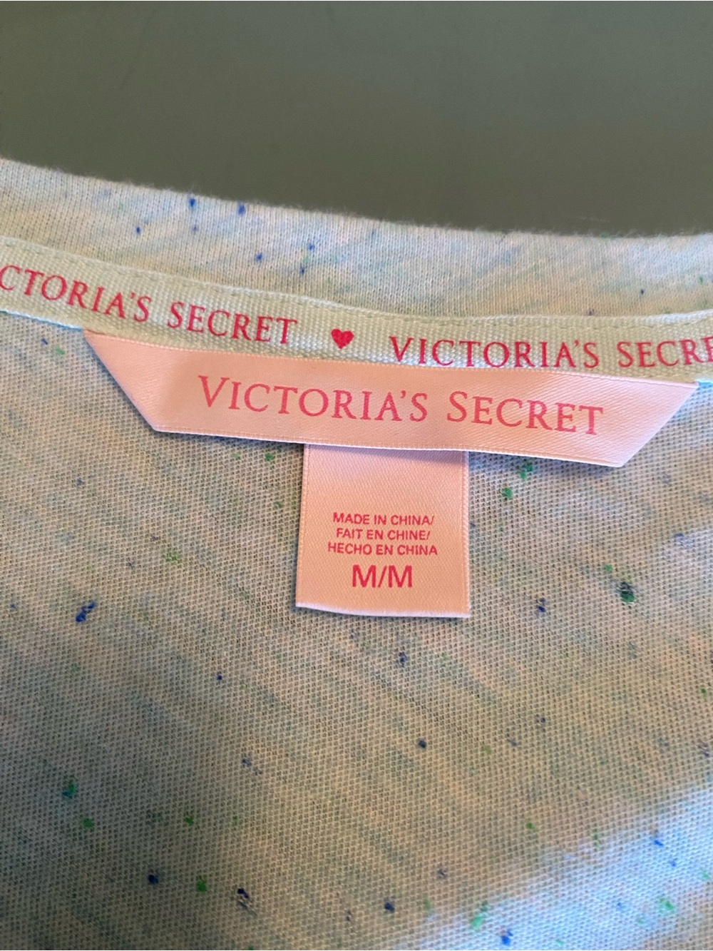 Victoria's Secret Light Green Tee with Navy Patterned Pajama Pants size M NWT - Picture 5 of 12
